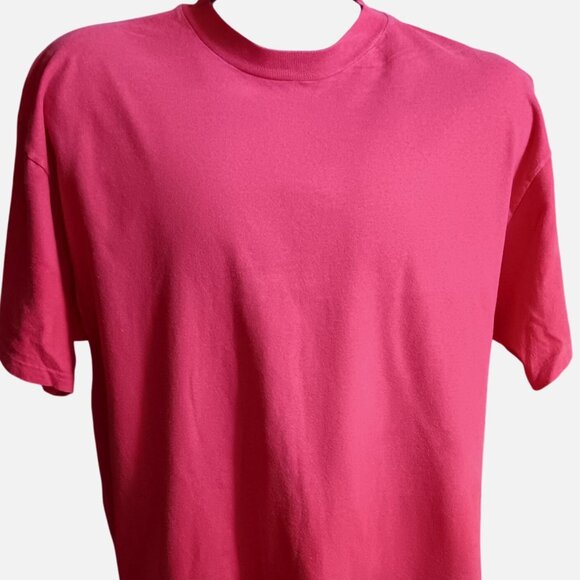 XL Hanes Single Stitch T-shirt Mens Red 100% Cotton 1980's USA Faded Plain - Picture 2 of 5